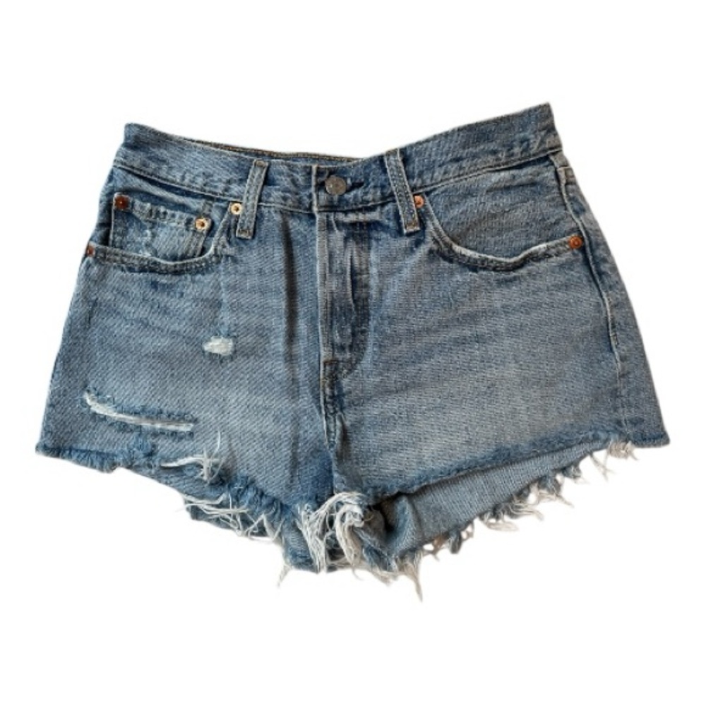 Levi's Blue Distressed Jean Shorts